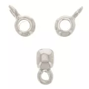 Palle metallo per attacare ciondoli mm. 6x4 Rodiato x6