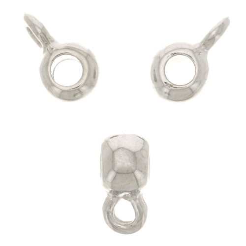 Palle metallo per attacare ciondoli mm. 6x4 Rodiato x6