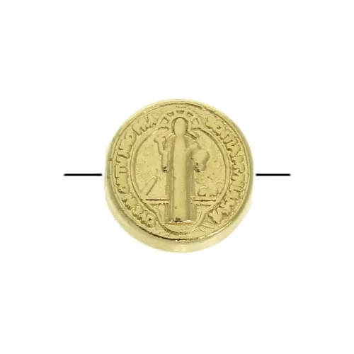Perla tonda 9 mm - Simbolo religioso - Dorato con oro fino x1