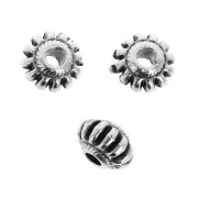 Perla rondella rigate 7 mm - Placcatura Argento Antico x1