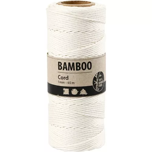 Bobina di 65 mètres di filo di bambù 1 mm - Bianco