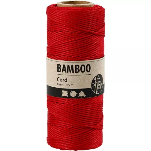Bobina di 65 mètres di filo di bambù 1 mm - Rosso