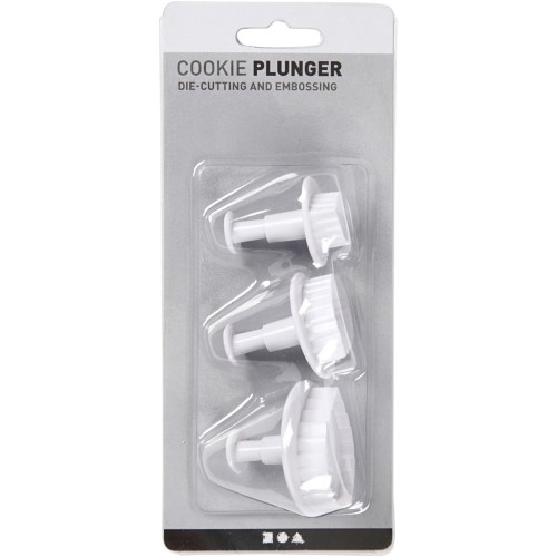 3 stampini spintore per pasta polimerica - Foglie34-44-49 mm