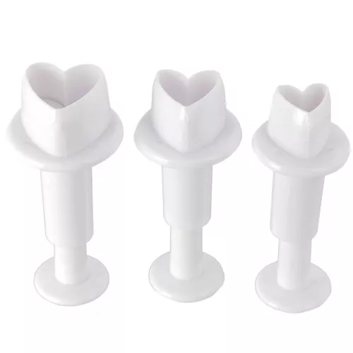 3 stampini spintore per pasta polimerica - Cuori 20-22-23.5 mm