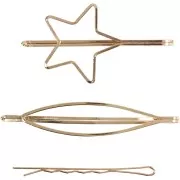 Fermacapelli piatto per chignon - Dorato x3