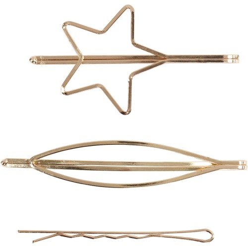 Fermacapelli piatto per chignon - Dorato x3