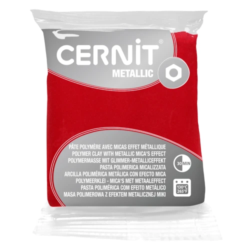 Pasta Cernit Metallic Rosso 56gr (n°400)