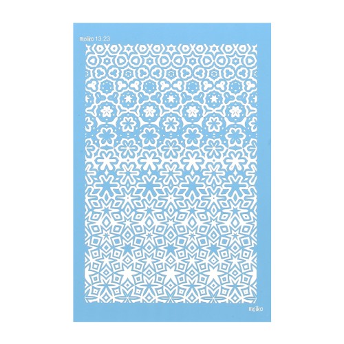 Silk Screen Moiko per pasta polimerica 74x105 mm - Puzzle di fiori 13.23
