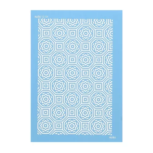 Silk Screen Moiko per pasta polimerica 74x105 mm - piastrelle stellato 12.54