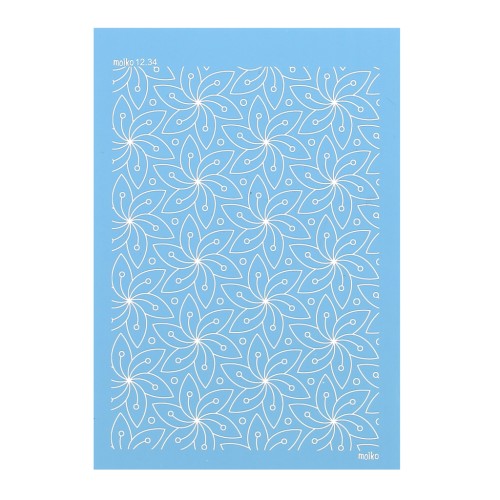 Silk Screen Moiko per pasta polimerica 74x105 mm - Fiori scavati 12.34