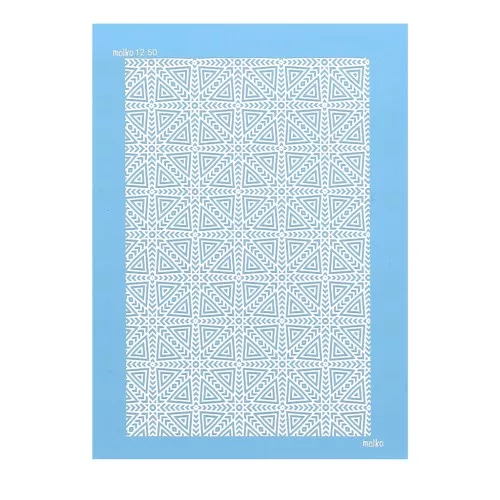 Silk Screen Moiko per pasta polimerica 74x105 mm Triangolo-spina di pesce 12.50