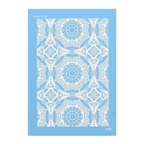 Silk Screen Moiko per pasta polimerica 74x105 mm - Mandala indiano 13.33