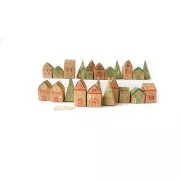 Calendario dell'avvento Fai da te - Paesino Kraft - metallizzato x1