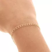 Catena mm. 4 Dorato con oro finoxm. 1