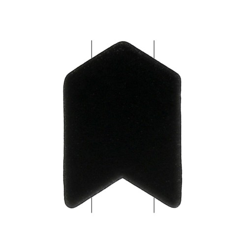 Perla in zama effetto gomma forma freccia 11x8 mm - Nero x1