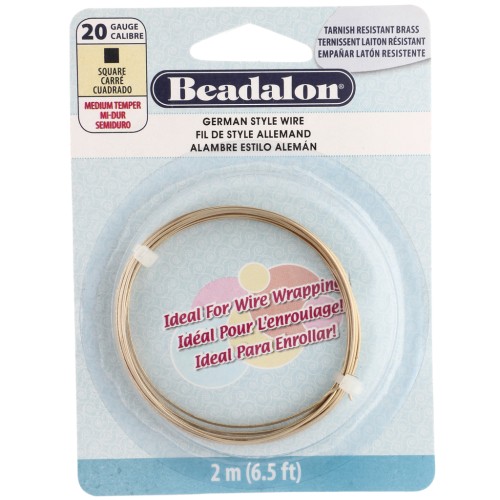 Filo di ottone grezzo quadrato da 0,81 mm - German Style Wire - anti-ossidazione x2 m