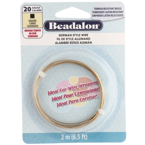 Filo di ottone grezzo quadrato da 0,81 mm - German Style Wire - anti-ossidazione x2 m