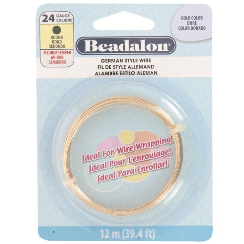 Filo tondo in ottone da 0,51 mm - German Style Wire - Dorato x 12 m