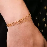 Catena rettangolare 3 mm Gold filled x 20 cm