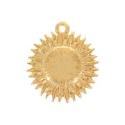 Pendente girasole in zama 19x17 mm - Dorato all'oro fino x1