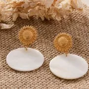 Pendente girasole in zama 19x17 mm - Dorato all'oro fino x1
