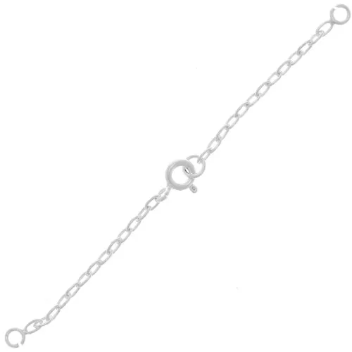 Chiusura a molla da 5 mm e catena di sicurezza - Argento 925 x1