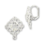 Orecchini con ganci stampa mm. 22 Placcatura argento fino x2