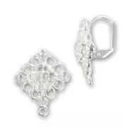 Orecchini con ganci stampa mm. 22 Placcatura argento fino x2