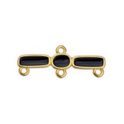 Distanziatore - sbarra 4 anelli 11x30mm Dorato all'oro fino - Nero x1|raw }}