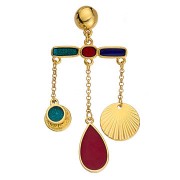 Distanziatore - sbarra 4 anelli 11x30mm Dorato all'oro fino - Nero x1