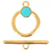 Chiusura a T per bracciale o collana 19 mm - Dorato all'oro fino - Turchesex1