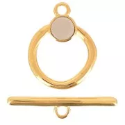 Chiusura a T per bracciale o collana 19 mm - Dorato all'oro fino - Talpa x1