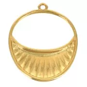 Pendente design etnico scavato 29x25 mm - Dorato con oro fino x1