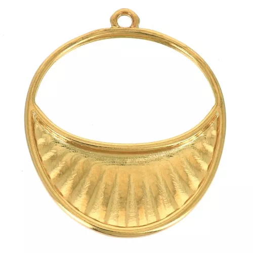 Pendente design etnico scavato 29x25 mm - Dorato con oro fino x1
