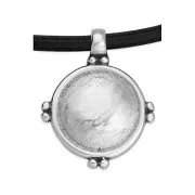 Pendente tondo bombato con palline 25.5x21 mm - Dorato con oro fino x1