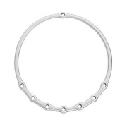 Pendente - chandelier tondo scavato 62 mm con 7 fori - placcatura argento fino anticato x1