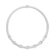 Pendente - chandelier tondo scavato 62 mm con 7 fori - placcatura argento fino anticato x1