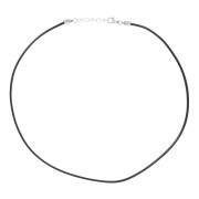 Girocollo cotone cerato 2 mm e chiusura in acciaio inossidabile - Nero x48cm