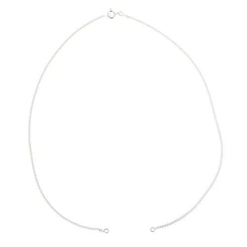 Girocollo catena maglia gourmette sottile per distanziatore -Argento 925 x40cm