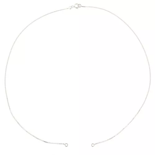 Girocollo catena maglia veneziana sottile per distanziatore - Argento 925 x41cm