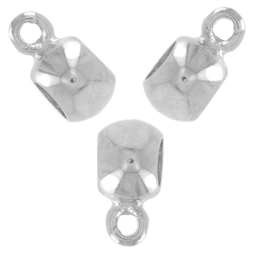 Palle metallo per attacare ciondoli mm. 10x8 Rodiato x4