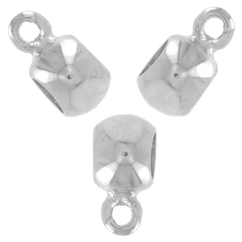 Palle metallo per attacare ciondoli mm. 10x8 Rodiato x4