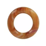 Pendente anello 30 mm in acetato di cellulosa - Marmorizzato Arancione x1