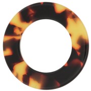 Pendente anello 29 mm in acetato di cellulosa - Tartaruga Marrone - Nero x1|raw }}