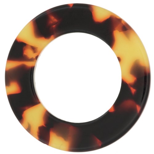 Pendente anello 29 mm in acetato di cellulosa - Tartaruga Marrone - Nero x1