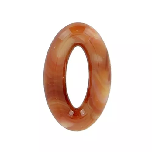 Pendente ovale 29x18 mm in acetato di cellulosa - Marmorizzato Arancione x1