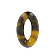 Pendente ovale 29x18 mm in acetato di cellulosa -Tartaruga - Marrone - Nero
