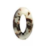 Pendente ovale 29x18 mm in acetato di cellulosa -Tartaruga - Beige - Nero