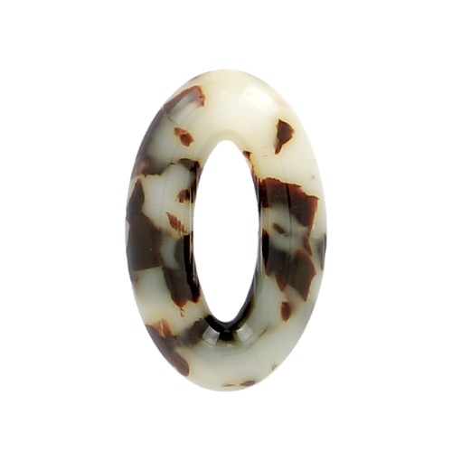 Pendente ovale 29x18 mm in acetato di cellulosa -Tartaruga - Beige - Nero