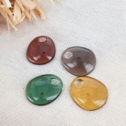 Pendente ovale design in acrilico 28.5x25 mm - Jaune trasparente x1